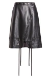 Renaissance Renaissance Natasha Faux Leather Wrap Skirt In Black