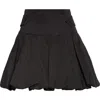 Renaissance Renaissance Qajar Pleated Bubble Hem Gabardine Miniskirt In Black