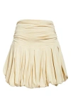 Renaissance Renaissance Qajar Pleated Bubble Hem Jersey Miniskirt In Beige