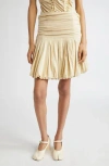 Renaissance Renaissance Qajar Pleated Bubble Hem Jersey Miniskirt In Yellow