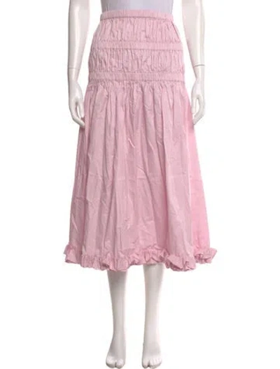 Pre-owned Renaissance Renaissance Ruffle Embellishment Midi Length Skirt In Pink