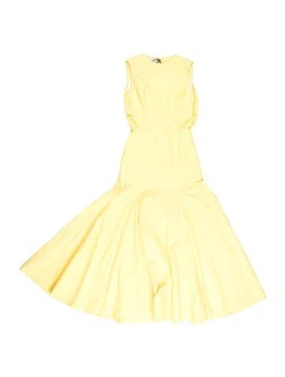 Pre-owned Renaissance Renaissance Scoop Neck Long Dress In Yellow