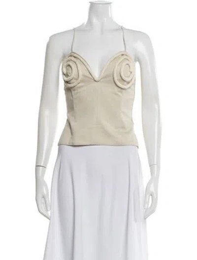 Pre-owned Renaissance Renaissance V-neck Sleeveless Top In White