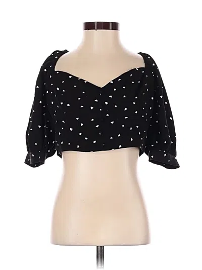 Pre-owned Re:named 3/4 Sleeve Blouse In Black