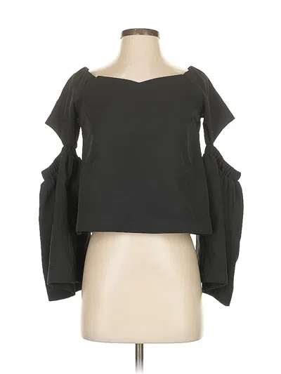 Pre-owned Re:named Long Sleeve Top Black Cold Shoulder Neckline Tops