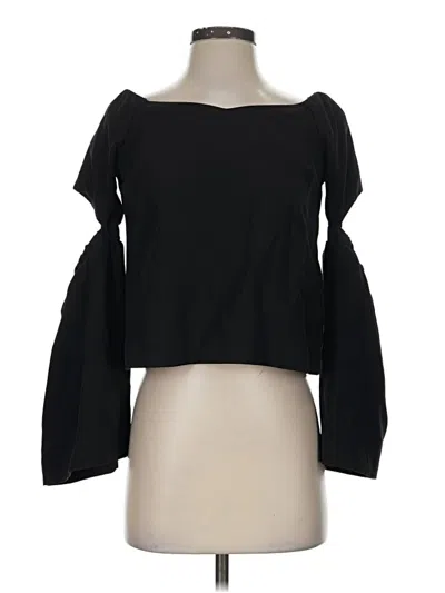 Pre-owned Re:named Long Sleeve Top Black Off The Shoulder Neckline Tops