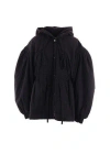 Renata Brenha Puff-sleeve Drawstring-waist Jacket In Black