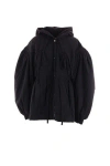 Renata Brenha Puff-sleeve Drawstring-waist Jacket In Black