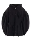 Renata Brenha Puff-sleeve Drawstring-waist Jacket In Black
