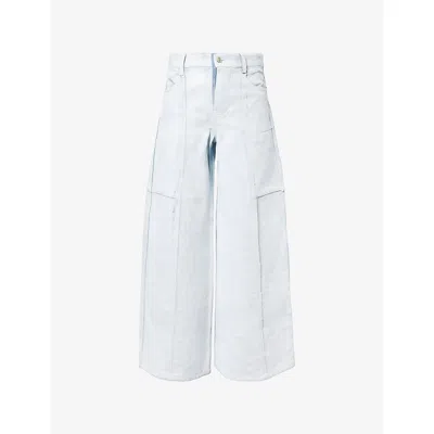 Renata Brenha Womens Ceu Wide-leg Coated Denim Trousers Off White