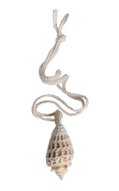Renata.q Strom Crocheted Seashell Pendant Necklace In Neutral