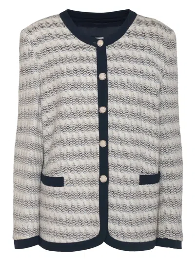 Pre-owned Renato Balestra Vintage Patterned Jacket In White