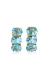Renato Cipullo 18k Yellow Gold Blue Topaz Beam Earrings