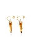 Renato Cipullo 18k Yellow Gold Citrine Cornicello Earrings