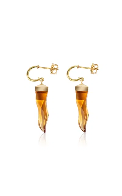 Renato Cipullo 18k Yellow Gold Citrine Cornicello Earrings