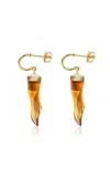 RENATO CIPULLO 18K YELLOW GOLD CITRINE CORNICELLO EARRINGS