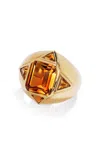 Renato Cipullo 18k Yellow Gold Citrine Stella Ring In Orange