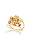 Renato Cipullo Amorini 18k Yellow Gold Ruby Ring In Red