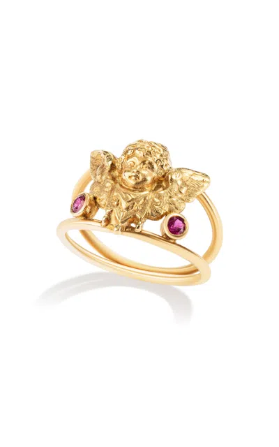 Renato Cipullo Amorini 18k Yellow Gold Ruby Ring In Red