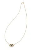 Renato Cipullo Occhio 18k Yellow Gold Diamond; Sapphire Necklace In Blue