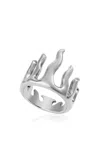 Renato Cipullo Platinum Blaze Ring In Gray