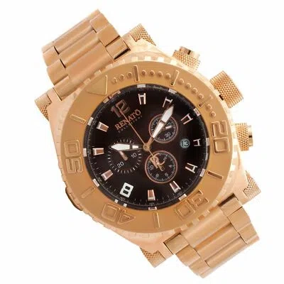 Pre-owned Renato Emporium Chronograph Diver Rose Gold Brown Dial