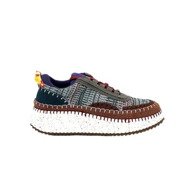 Renato Garini® Women's Alexis Patchwork Sneaker In Blue/grey/purple In Multi