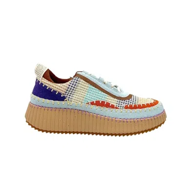 Renato Garini® Women's Alexis Patchwork Sneaker In Blue/sky/orange In Multi