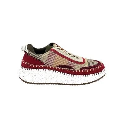 Renato Garini® Women's Alexis Patchwork Sneaker In Burgundy/beige/grey In Multi