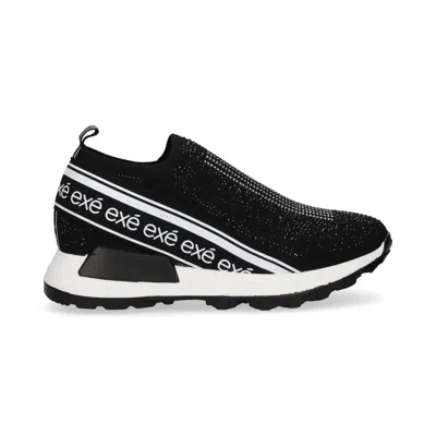 Renato Garini® Women's Ex9210a Bedazzled Slip On Sneaker In Black Silver