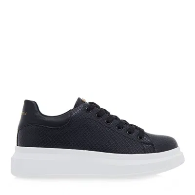 Renato Garini® Women's Platform Laced Sneakers In Black Snake