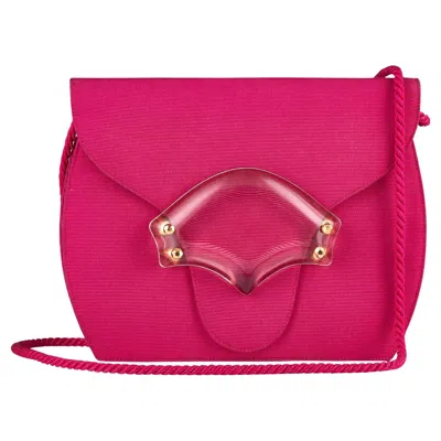 Pre-owned Renaud Pellegrino 1980s  Pink Moire Bag With Acrylic Clasp