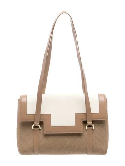 Pre-owned Renaud Pellegrino Canvas Shoulder Bag In Neutral