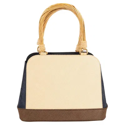 Pre-owned Renaud Pellegrino Handbag In Panama Straw In Orange