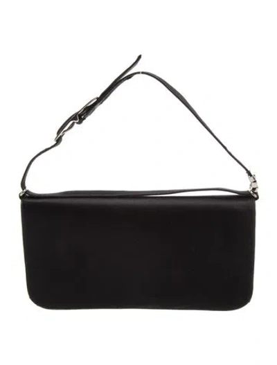 Pre-owned Renaud Pellegrino Satin Top Handle Bag In Black