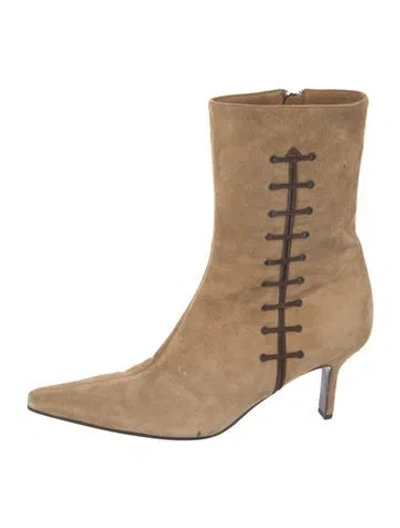 Pre-owned Renaud Pellegrino Suede Boots In Neutrals