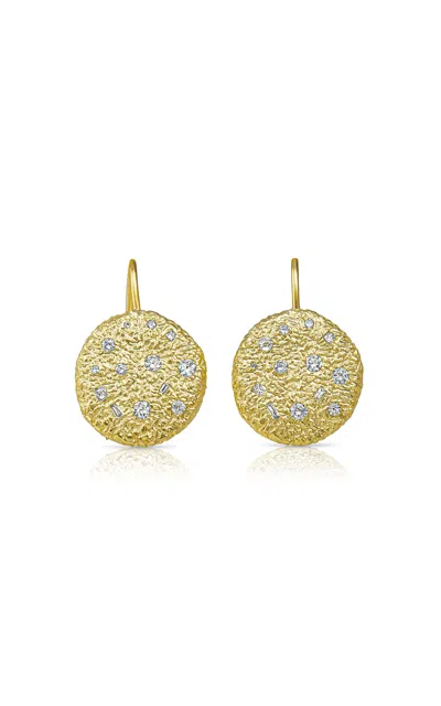 Rene Barnes Hollywood 14k Yellow Gold Diamond Earrings In Gold