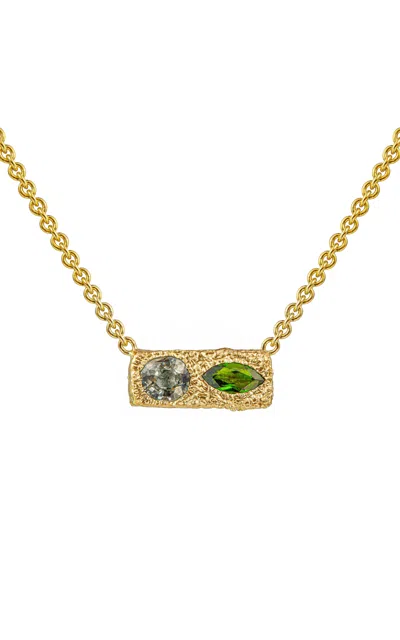 Rene Barnes Katie 14k Yellow Gold Spinel; Chrome Diopside Necklace