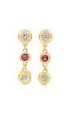 Rene Barnes Lucy 14k Yellow Gold Diamond; Sapphire Earrings