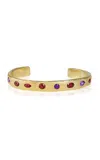 Rene Barnes Queenie I 14k Yellow Gold Multi-stone Cuff In Gold