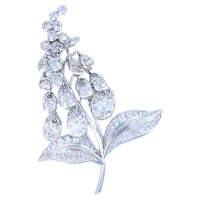 Pre-owned René Boivin Antique Rene Boivin Platinum Diamond Brooch Circa 1880s Estate Jewelry In Multi