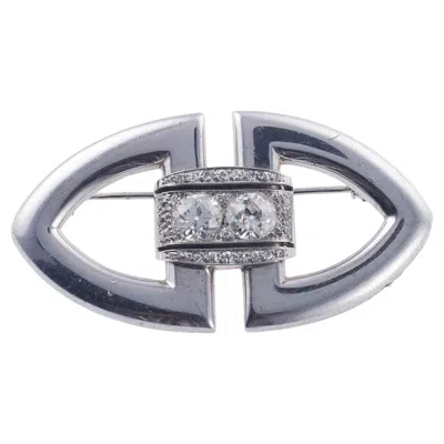 Pre-owned René Boivin Rene Boivin Art Deco Diamond Platinum Brooch In Multi