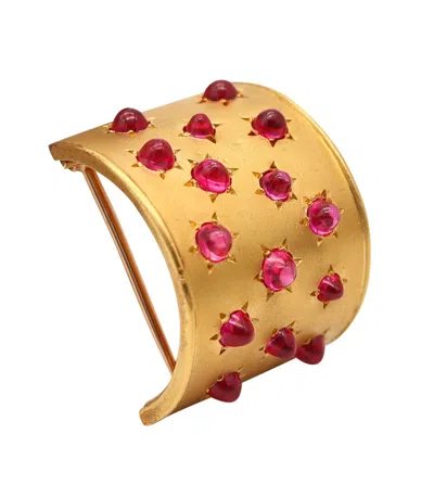 Pre-owned René Boivin Rene Boivin Paris 1940 Art Deco Convertible Pendant Brooch In 18kt Gold & Rubies In Multi