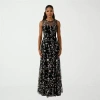 Rene By Rene Ruiz Collection Womens Sleeveless Embroidered Evening Gown In Black