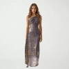 Rene By Rene Ruiz Collection Womens Sleeveless Evening Gown In Gray