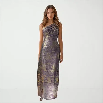 Rene By Rene Ruiz Collection Womens Sleeveless Evening Gown In Purple