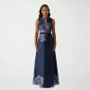 Rene By Rene Ruiz Collection Womens Sleeveless Midi Evening Gown In Blue