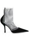 René Caovilla Rene Caovilla Galaxia Crystal Mesh Ankle Boots In Black
