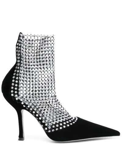 René Caovilla 100m Crystal-embellished Pumps In Black