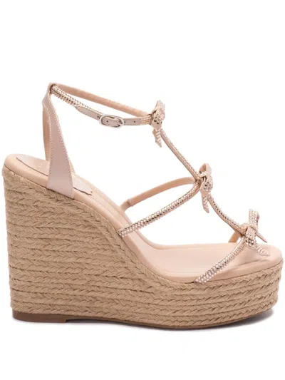 René Caovilla 100mm Bow-detailed Espadrilles In Beige